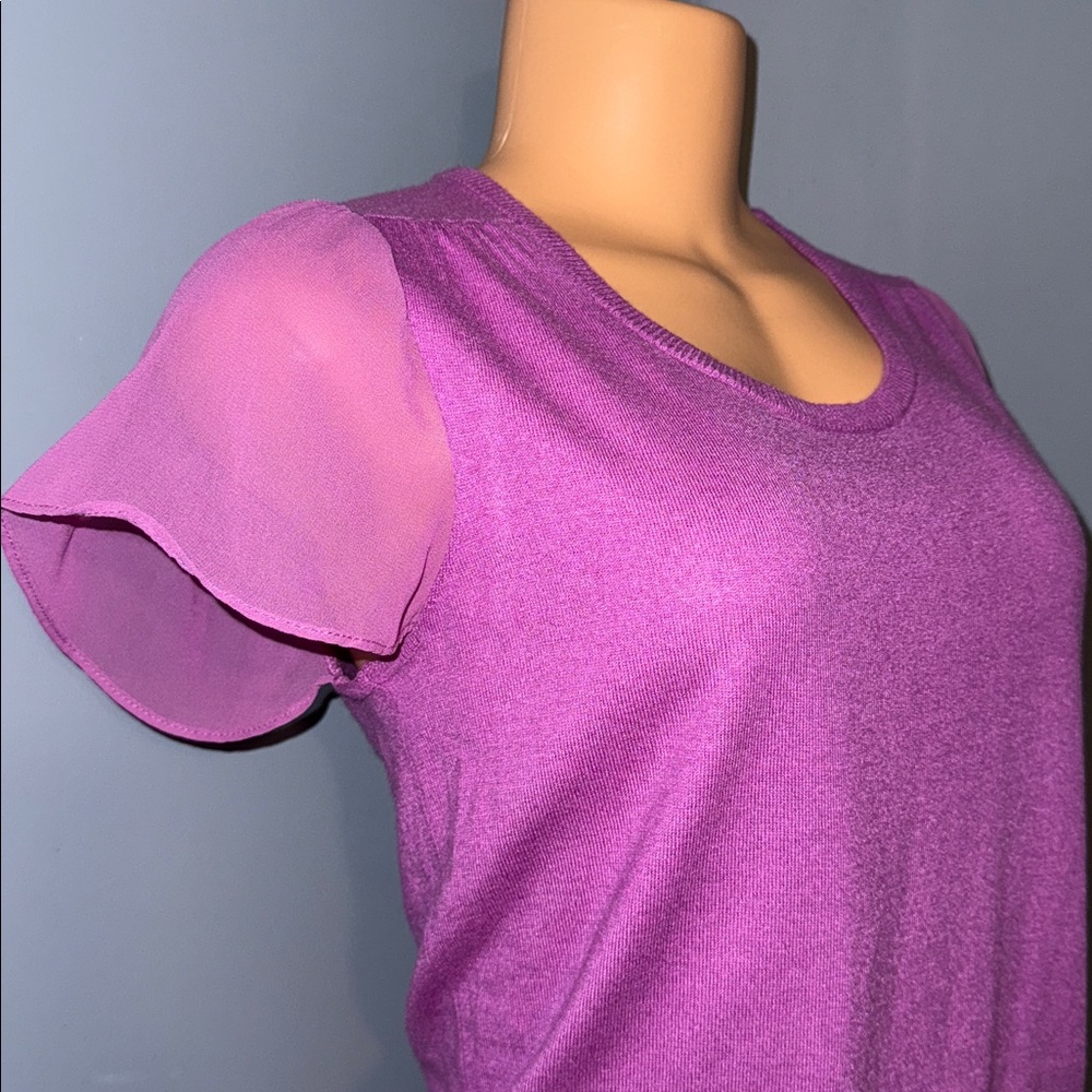 Purple dress too with sheer short sleeves - Picture 2 of 6